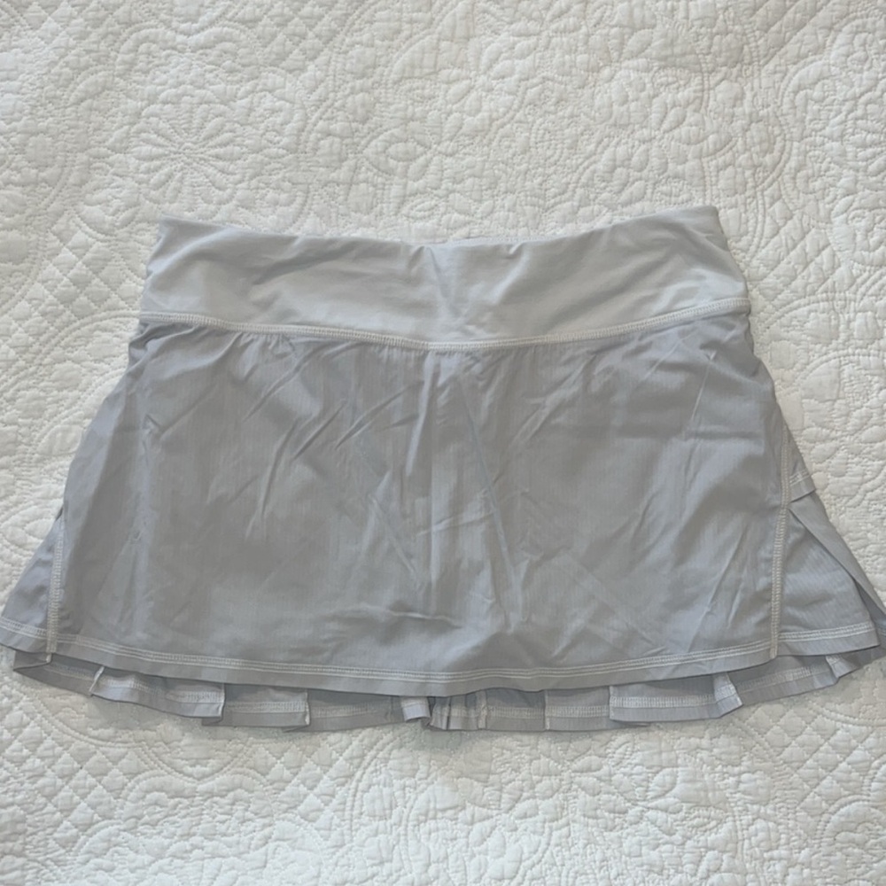 Lululemon Pace Setter Skirt Sz 6 Regular Rhino Grey White Tennis Skort Stretch